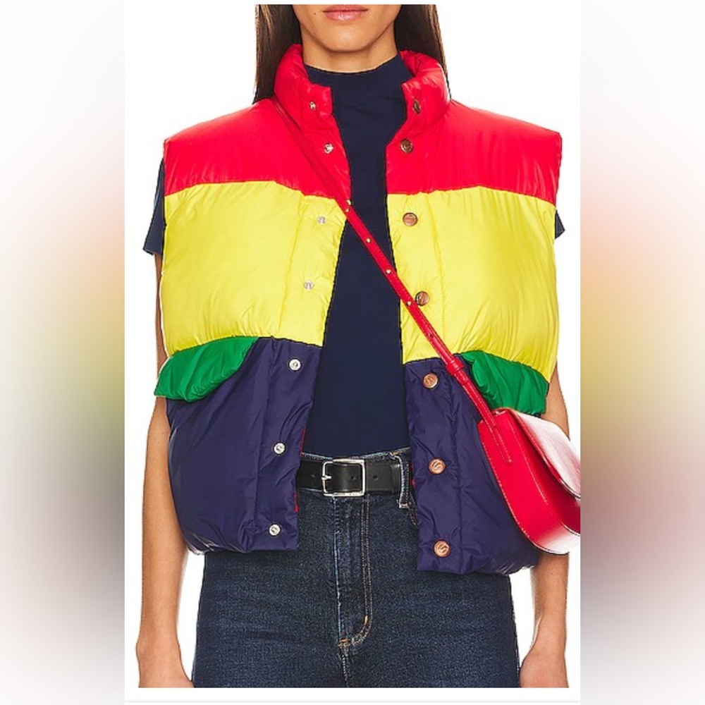 MOTHER The Pillow Talk Tri color Vest,Building Blocks, NEW in Bag, NWT size S